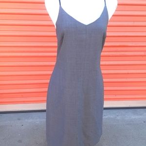 GRAY Gap STRAPPY Open Back dress Tie back Apron dress Black Leather Strap sz 10